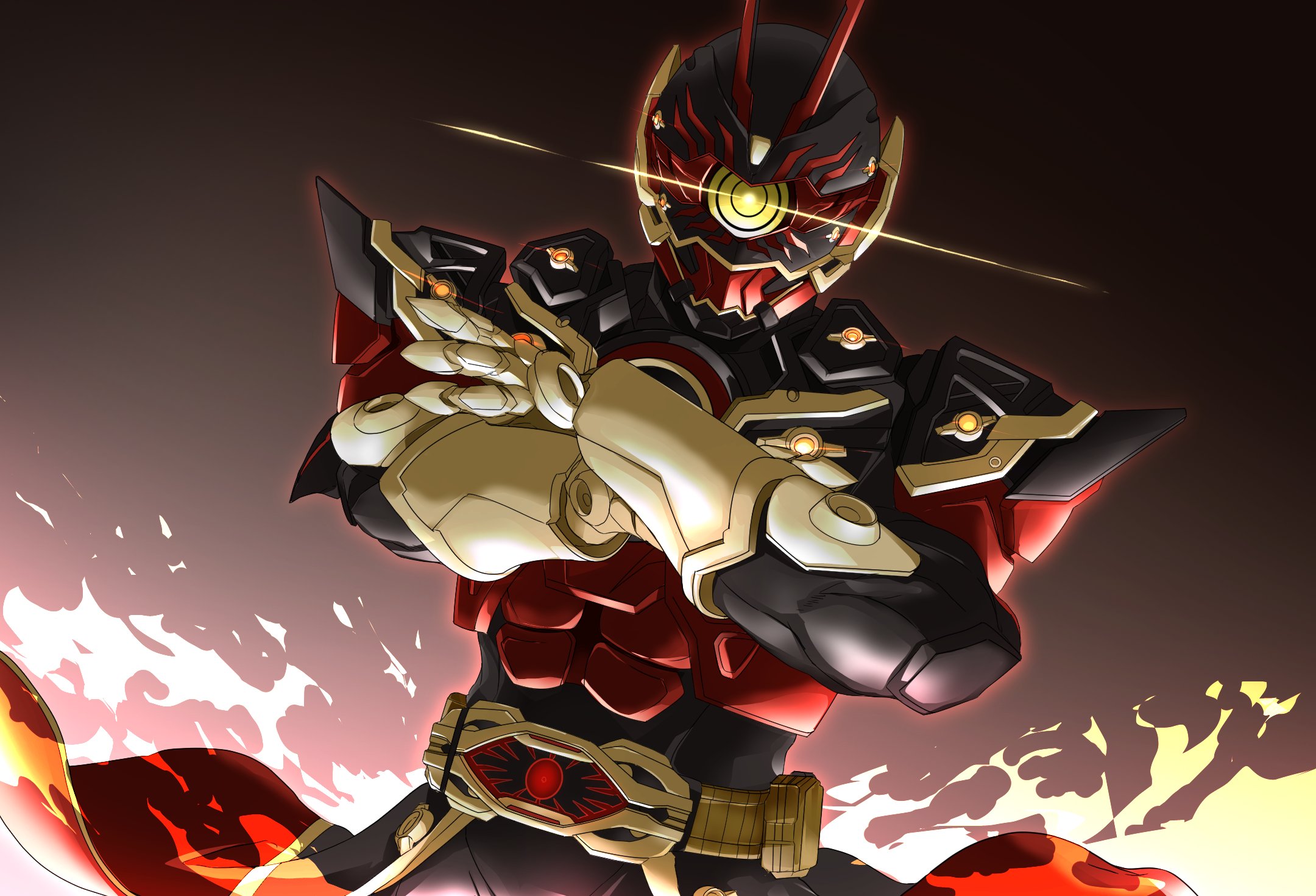 The Big ImageBoard (TBIB) - 1boy antennae armor black background black ...