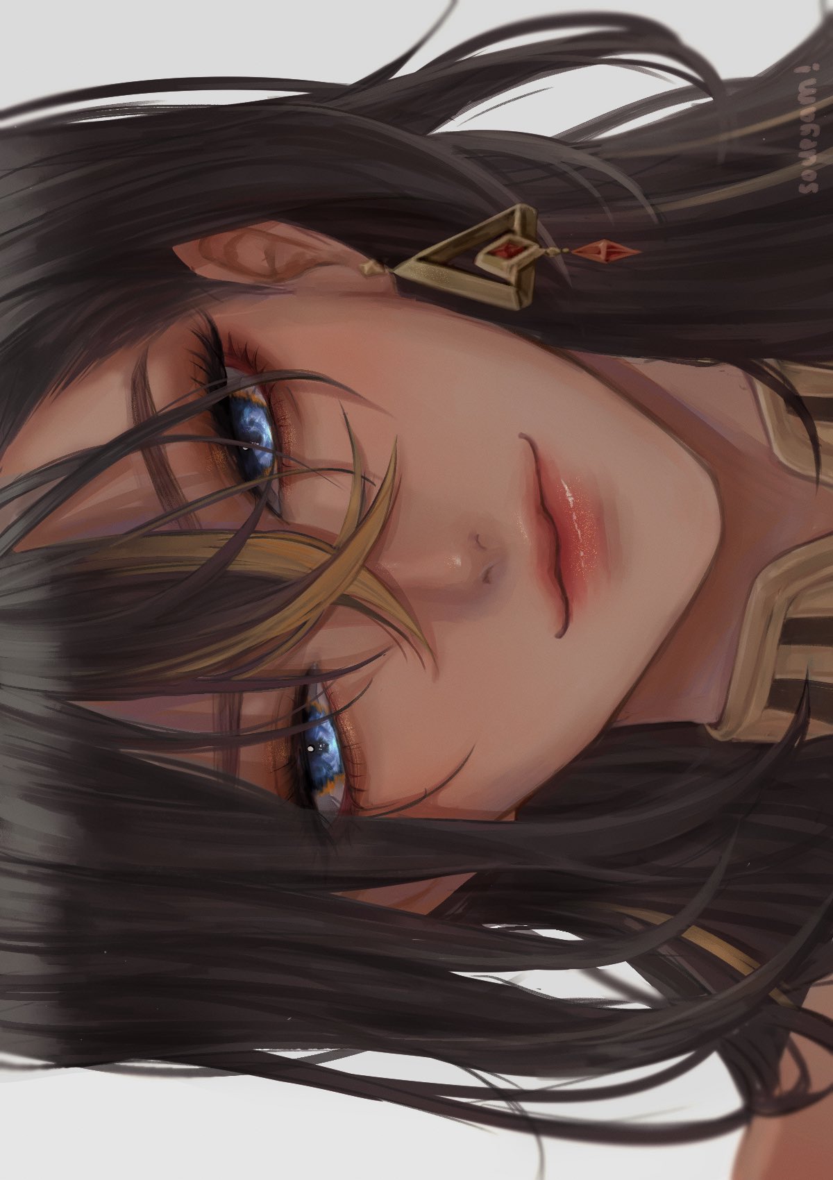 The Big ImageBoard (TBIB) - 1girl artist name black hair blue eyes ...