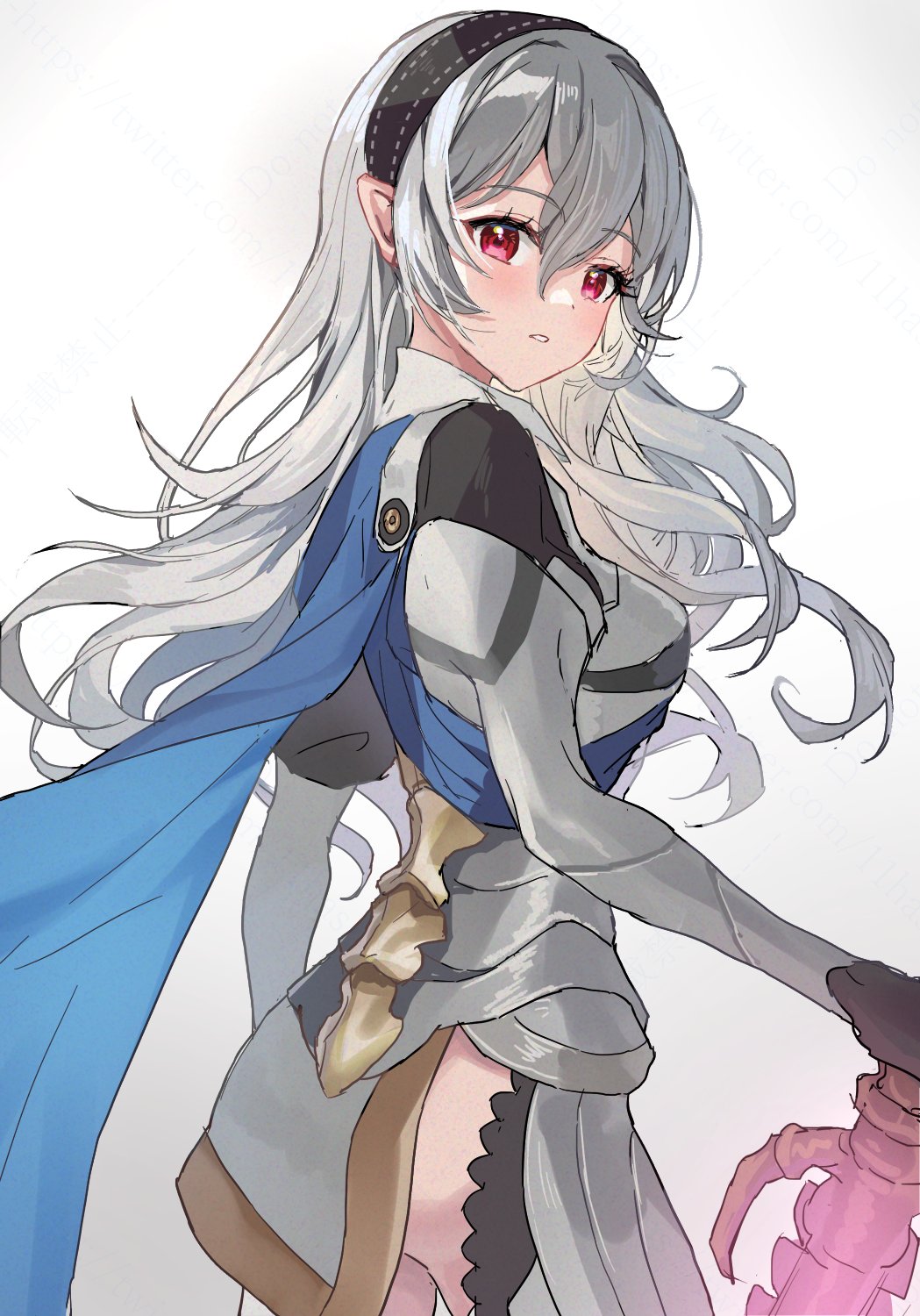 The Big ImageBoard (TBIB) - 1girl armor ass black hairband blue cape ...