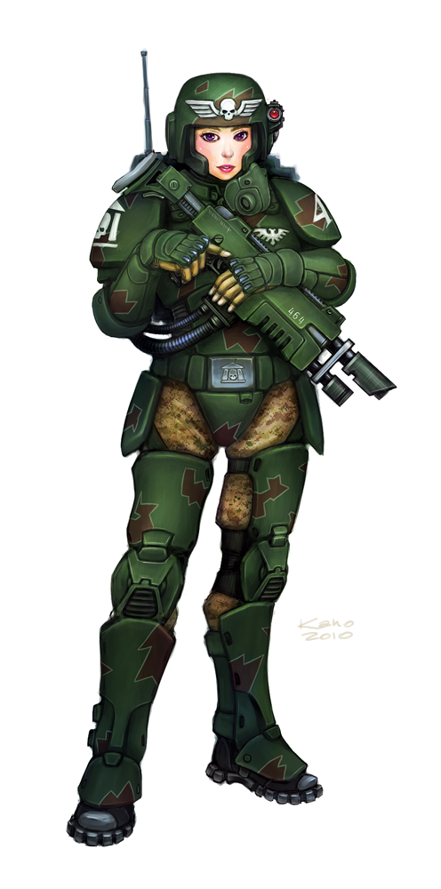 The Big ImageBoard (TBIB) - armor cadia camo camouflage female girl gun hel...