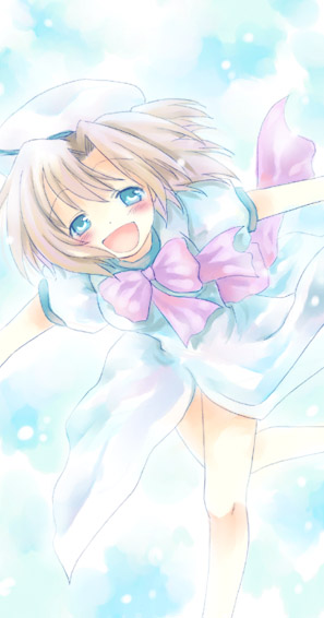 The Big ImageBoard (TBIB) - 1girl artist request blue eyes blush happy ...