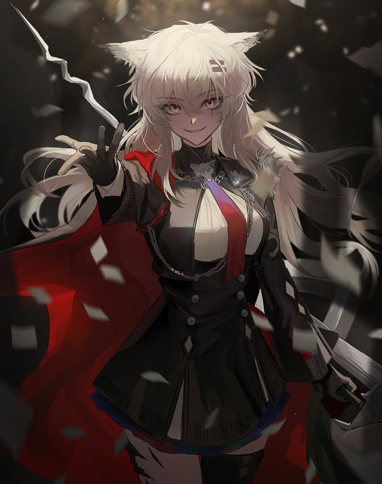 The Big ImageBoard (TBIB) 1girl animal ears arknights black gloves