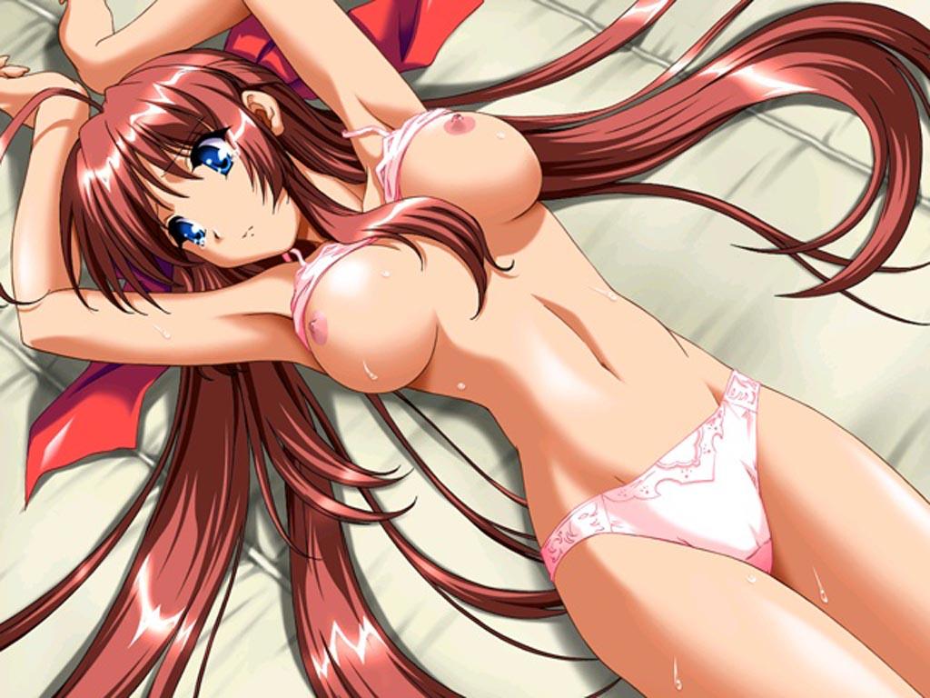 bed bra bra_lift breasts game_cg honma_mutsuki jpeg_artifacts kanzaki_aoi l...