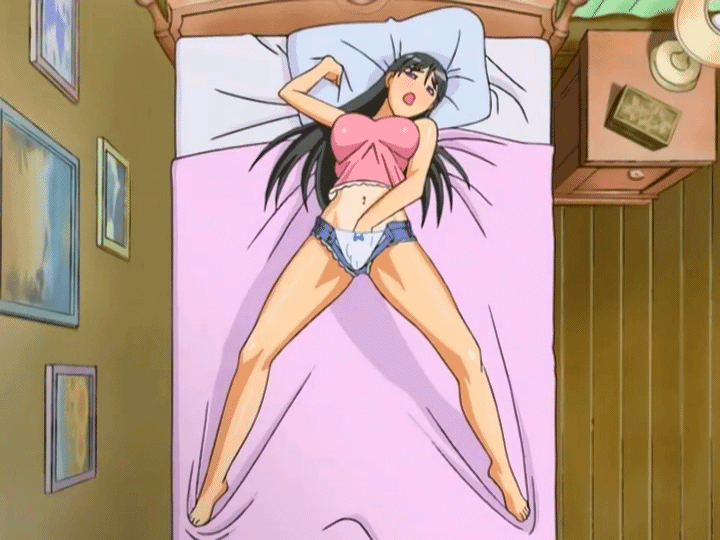1girl animated animated_gif arched_back bed bounce bouncing_breasts breasts...