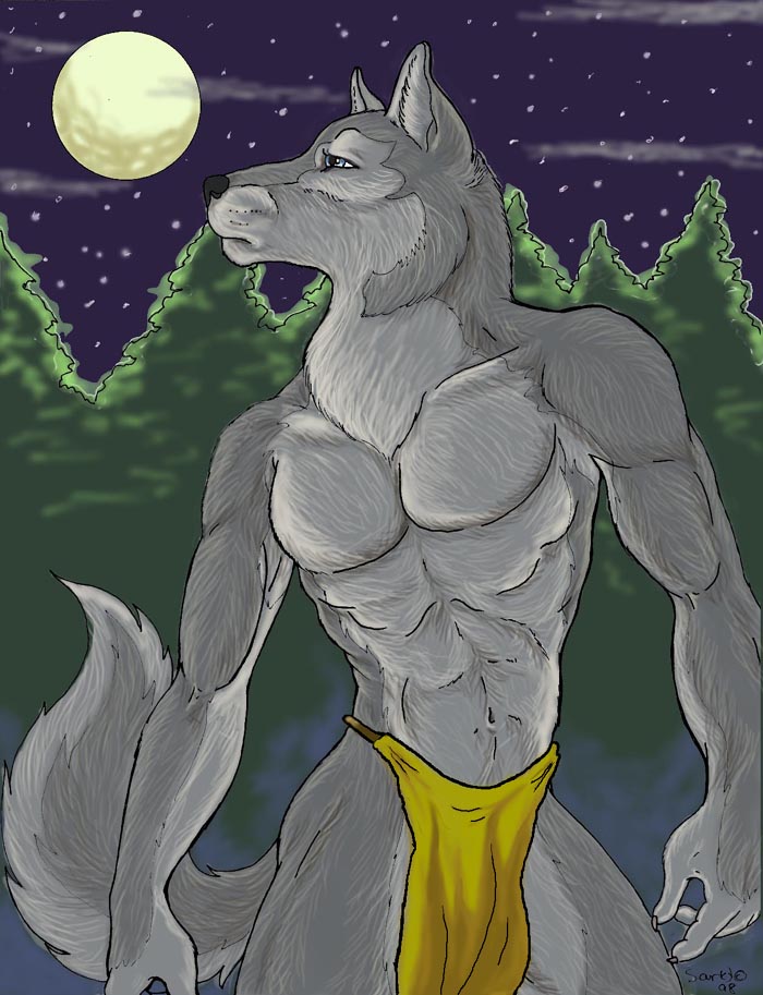 (TBIB) - caribou (artist) forest loincloth male mammal moon night sara palm...