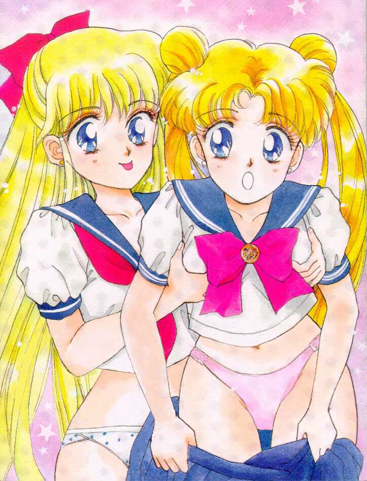 2girls aino_minako bishoujo_senshi_sailor_moon blonde_hair blue_eyes breast...