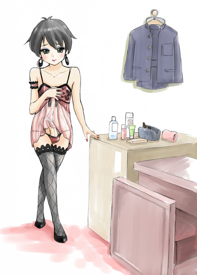 Outdoor wanking crossdresser anime