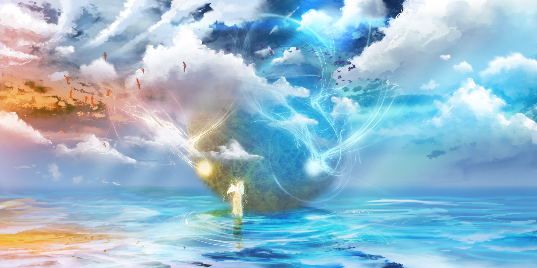 воде и небу брат. люди на небесах. отражение неба в воде. воде и небу брат. боль и свобода фото.