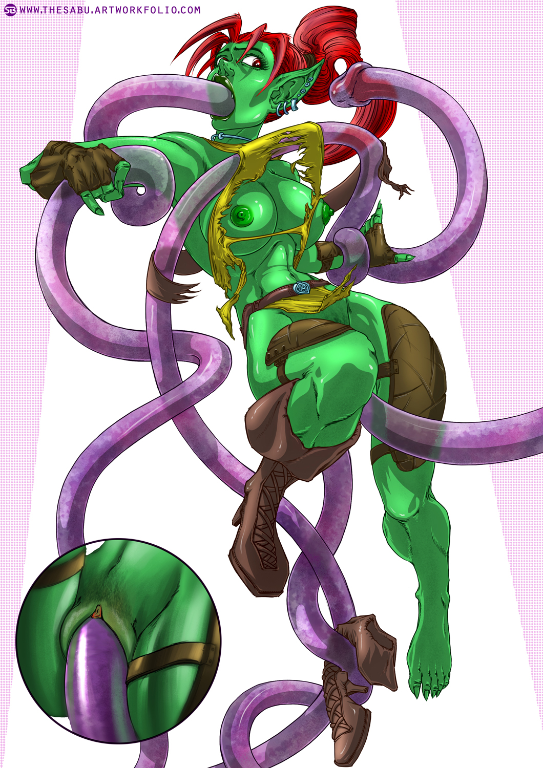 Sexy green goblin gets attacked by tentacles hentai tube