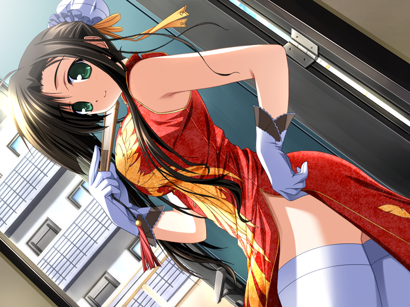 Anime girl flashing