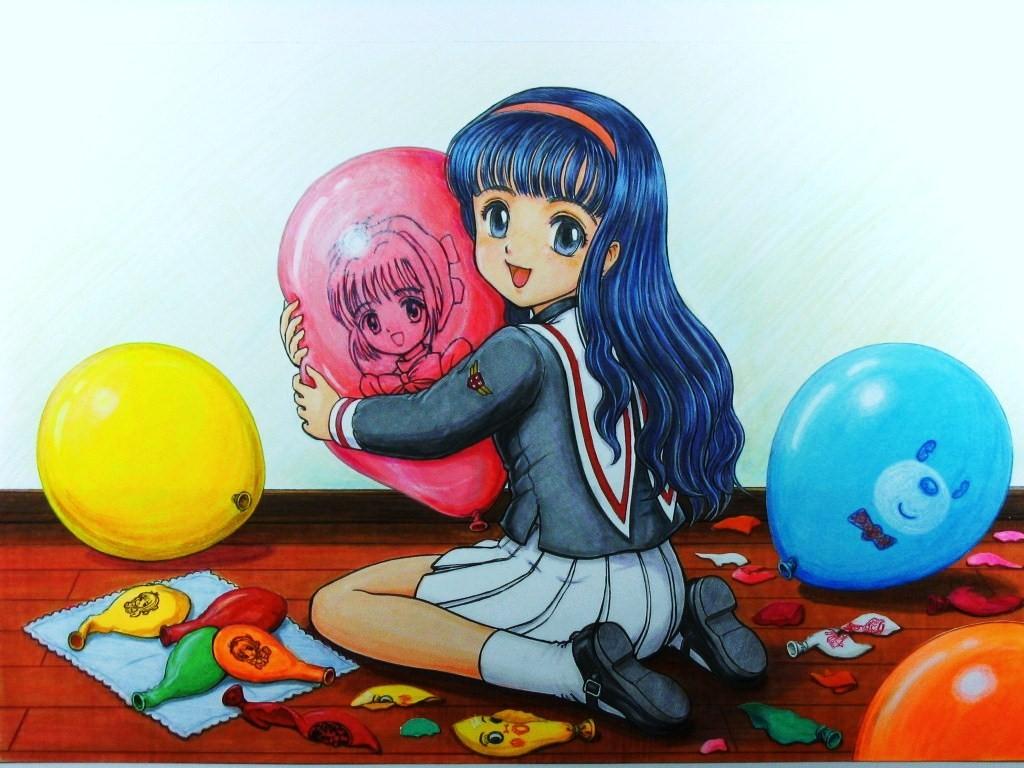Balloon popping girls. Looner Art.