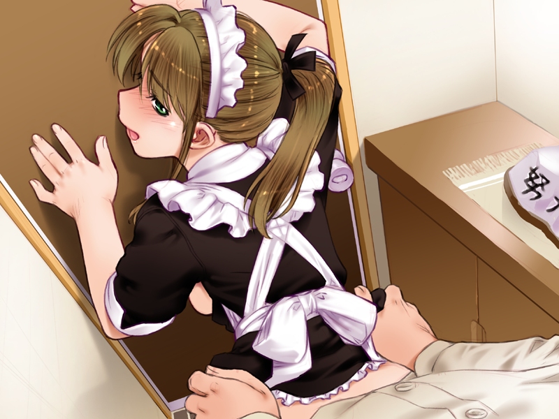 Sexy anime maid in shackles