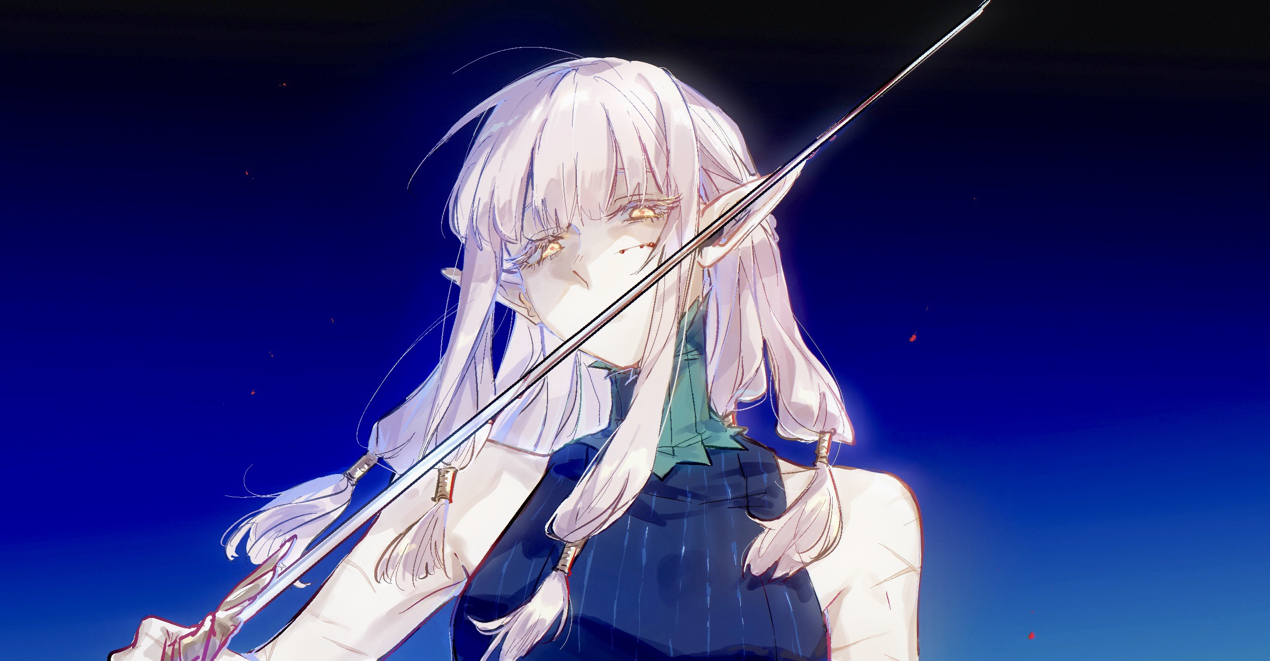 The Big ImageBoard (TBIB) - 1girl bleeding blood blood on face blue ...