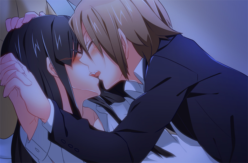 Anime french kissing