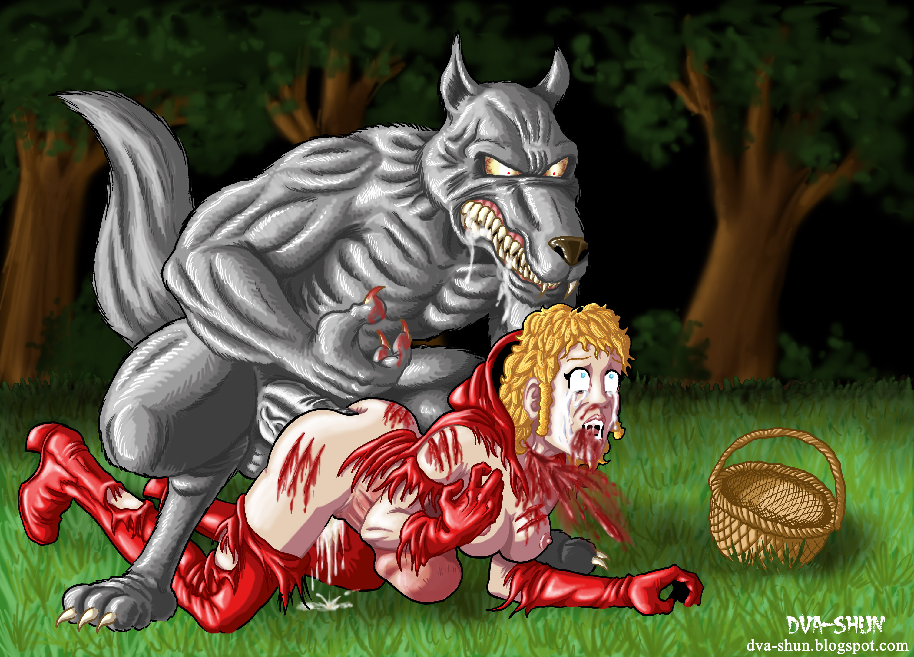 Little red riding hood fucks big bad wolf in spooky cabin halloween special...