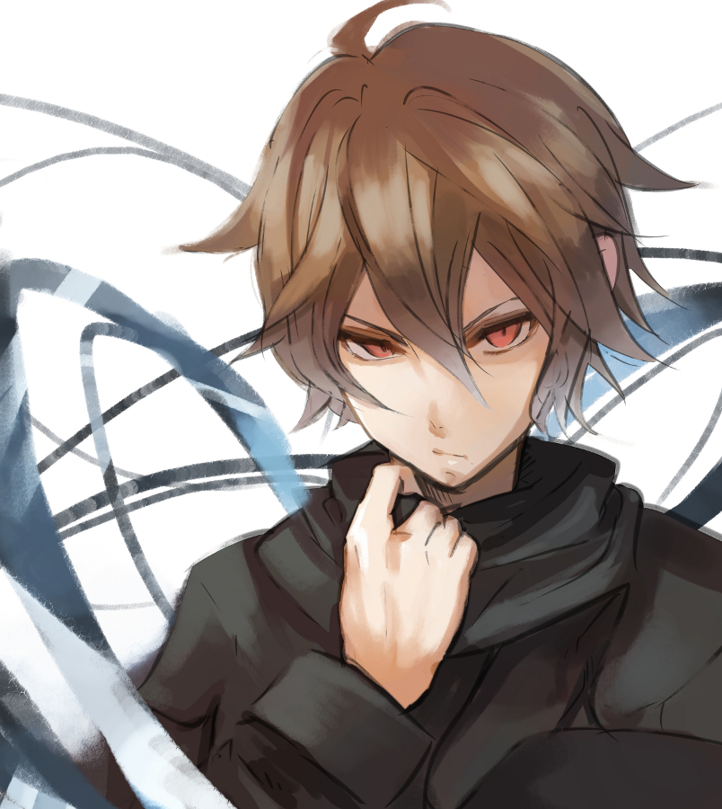 Anime boy with black hair and brown eyes