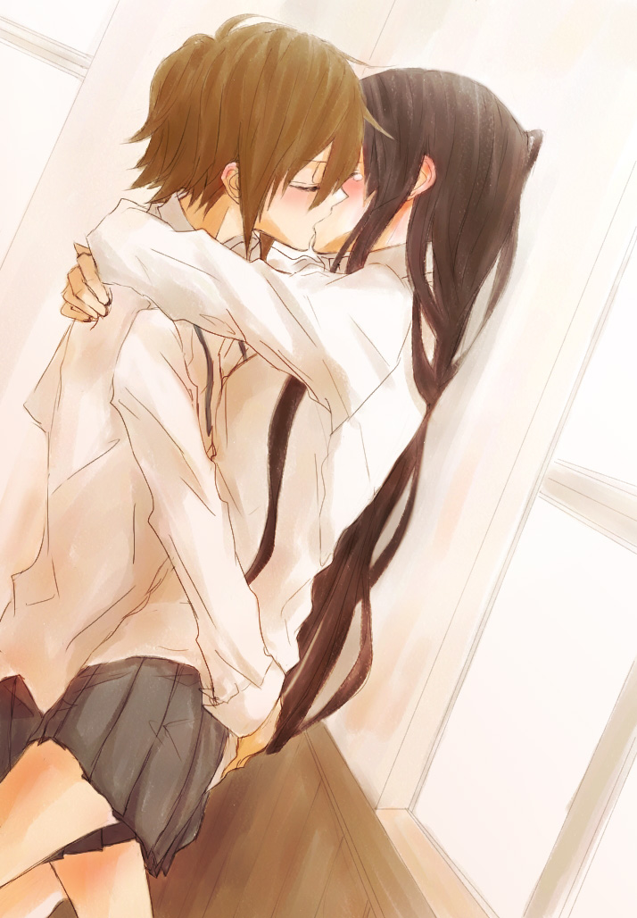 Anime couple woman panties