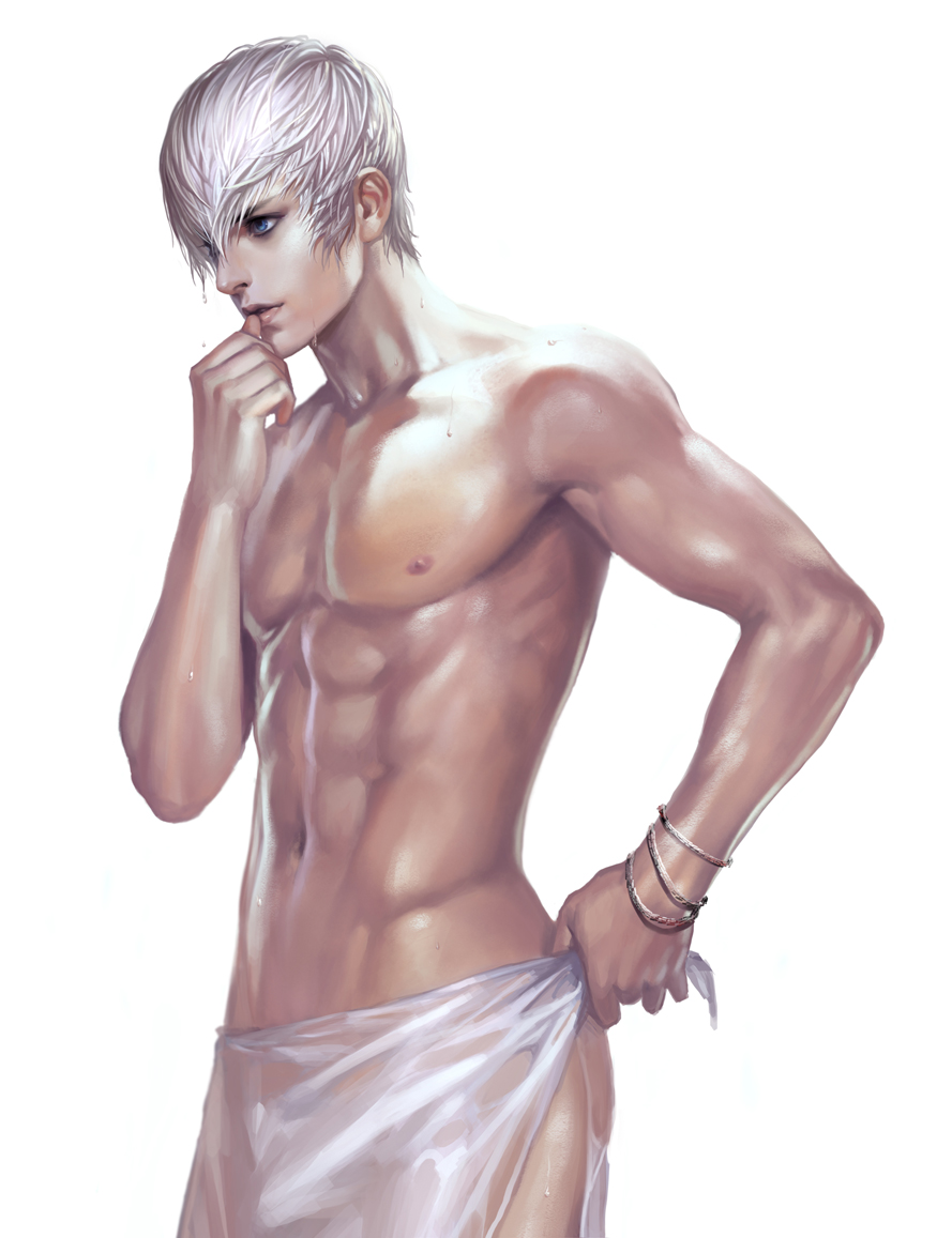 after_shower blue_eyes cdash817 ishida_mitsunari(sengoku_basara) male_focus...