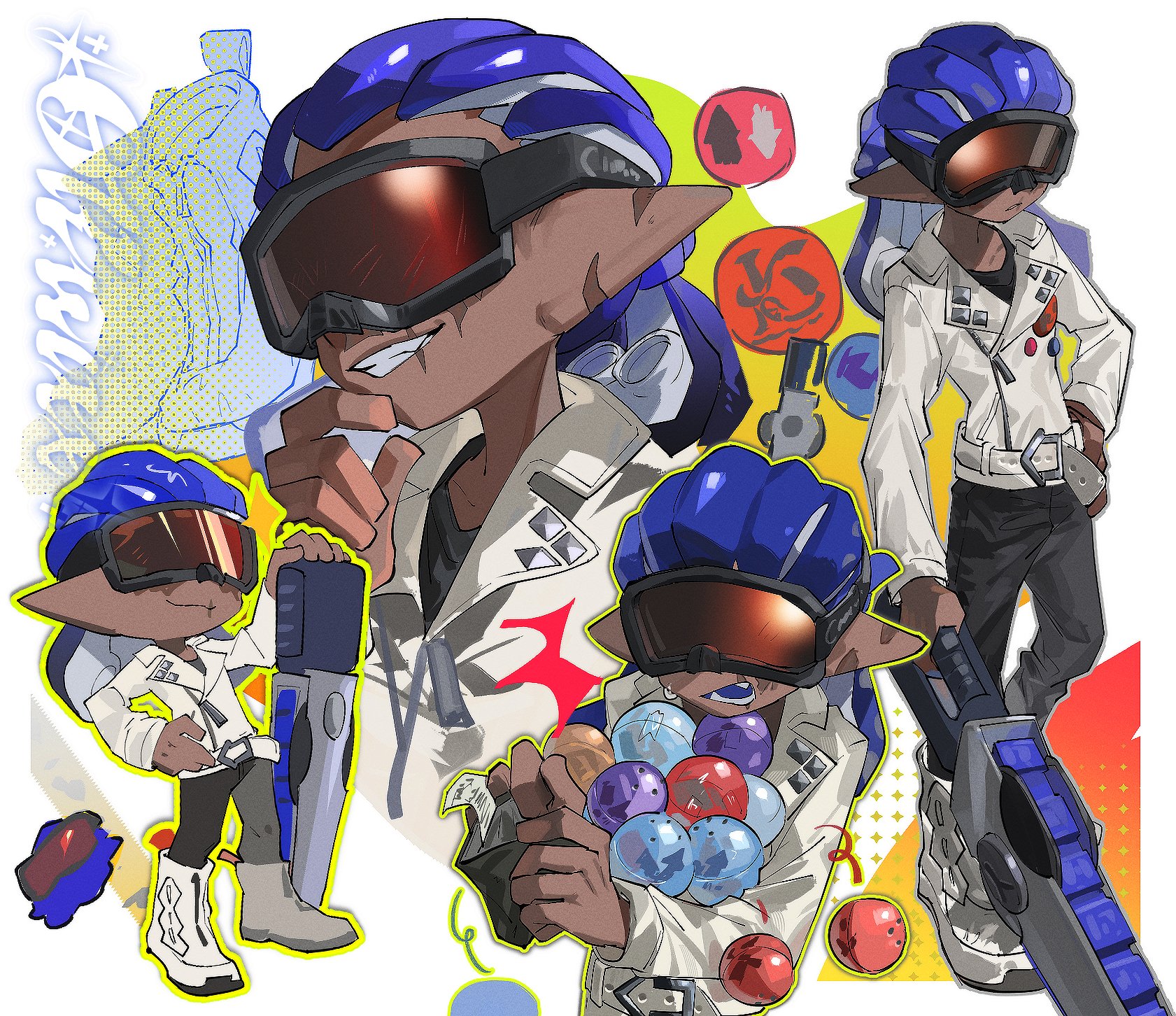 Splatoon High The Big ImageBoard (TBIB) - 1boy belt black-framed eyewear closed mouth ...