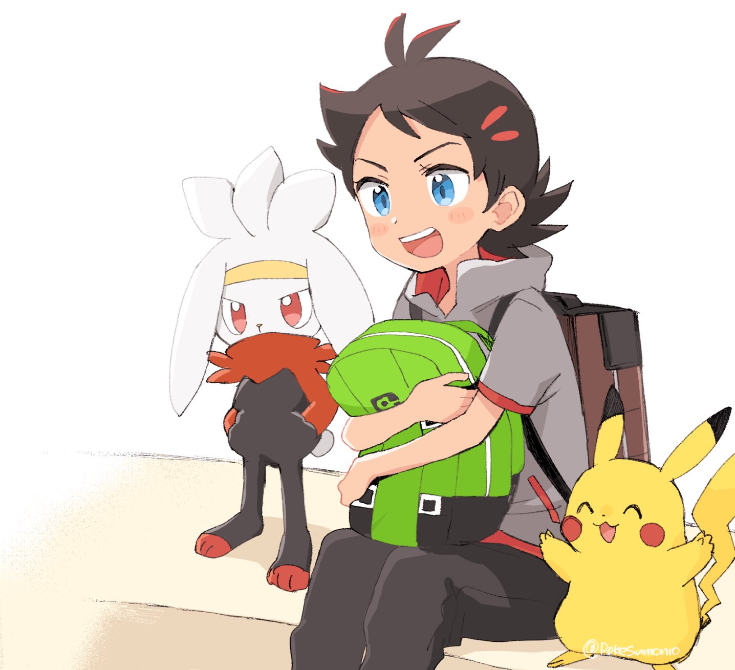 The Big ImageBoard (TBIB) - 1boy :d backpack bag blue eyes commentary ...