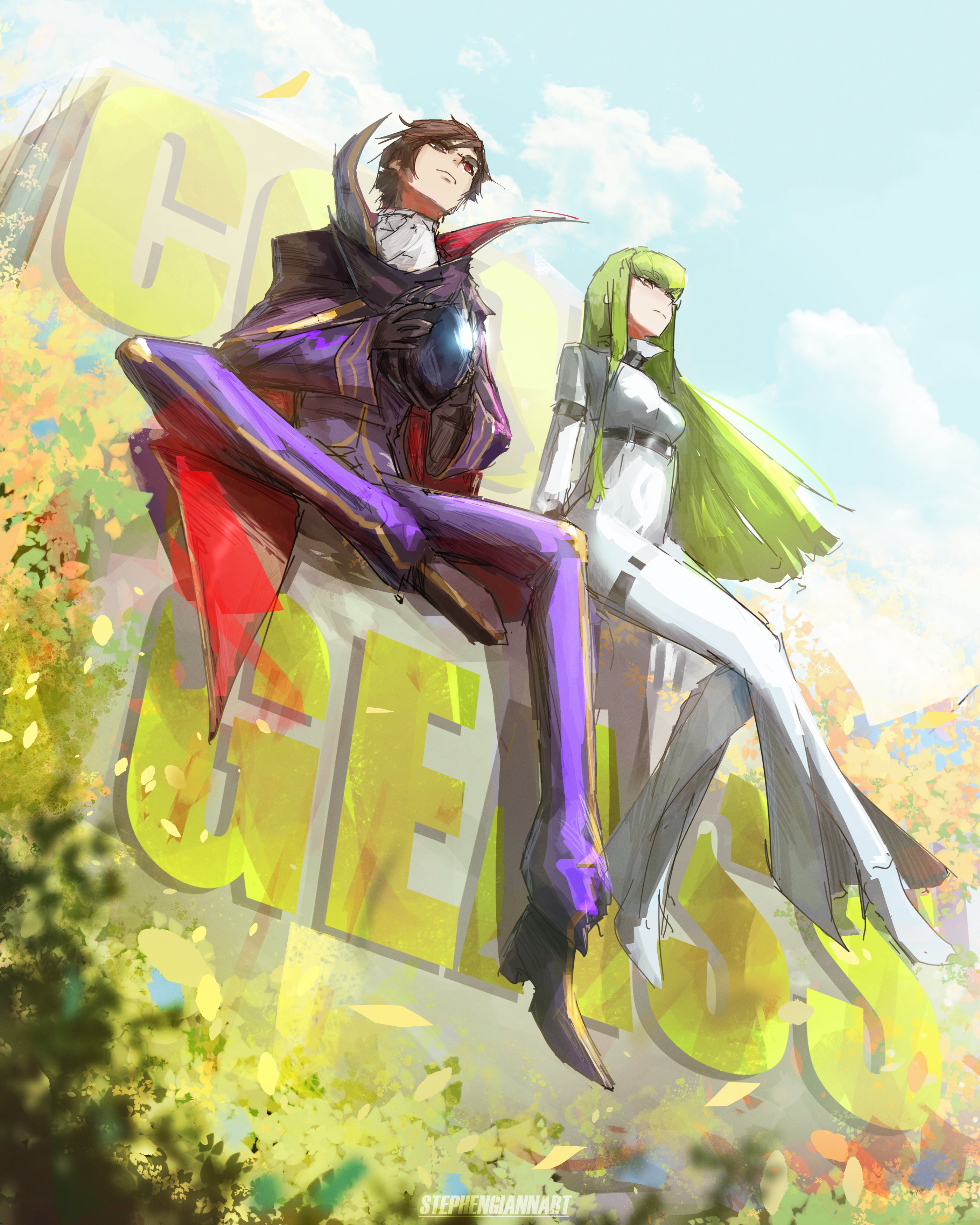 Mittens Code Geass The Big ImageBoard (TBIB) - 1boy 1girl absurdres black cape black hair ...