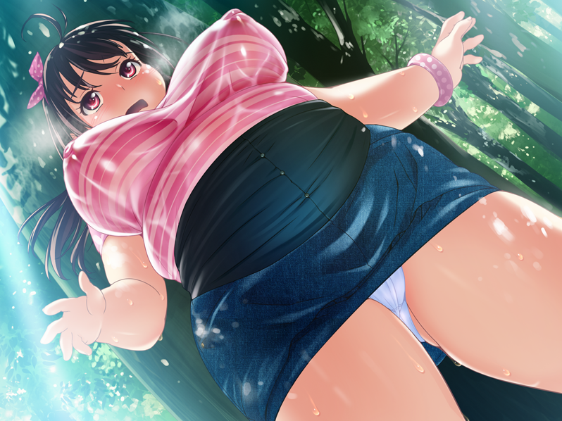 Anime chubby outdoor wet