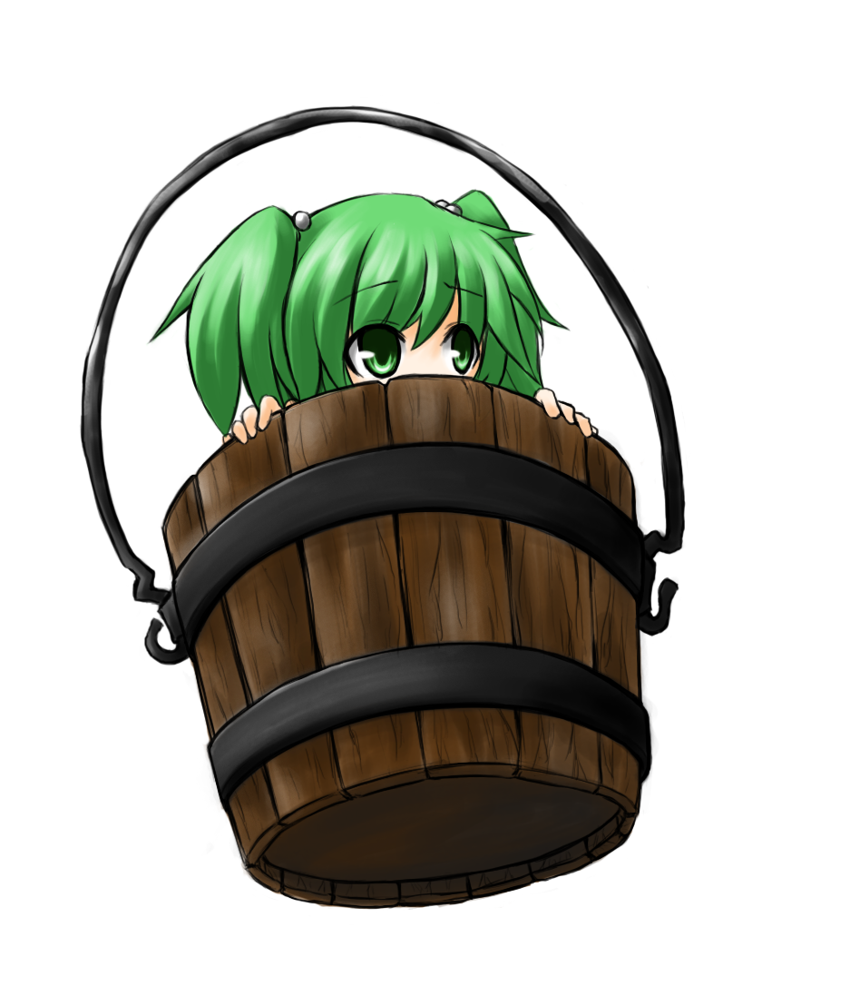 The Big ImageBoard (TBIB) - 1girl bucket green hair hair bobbles hair ...