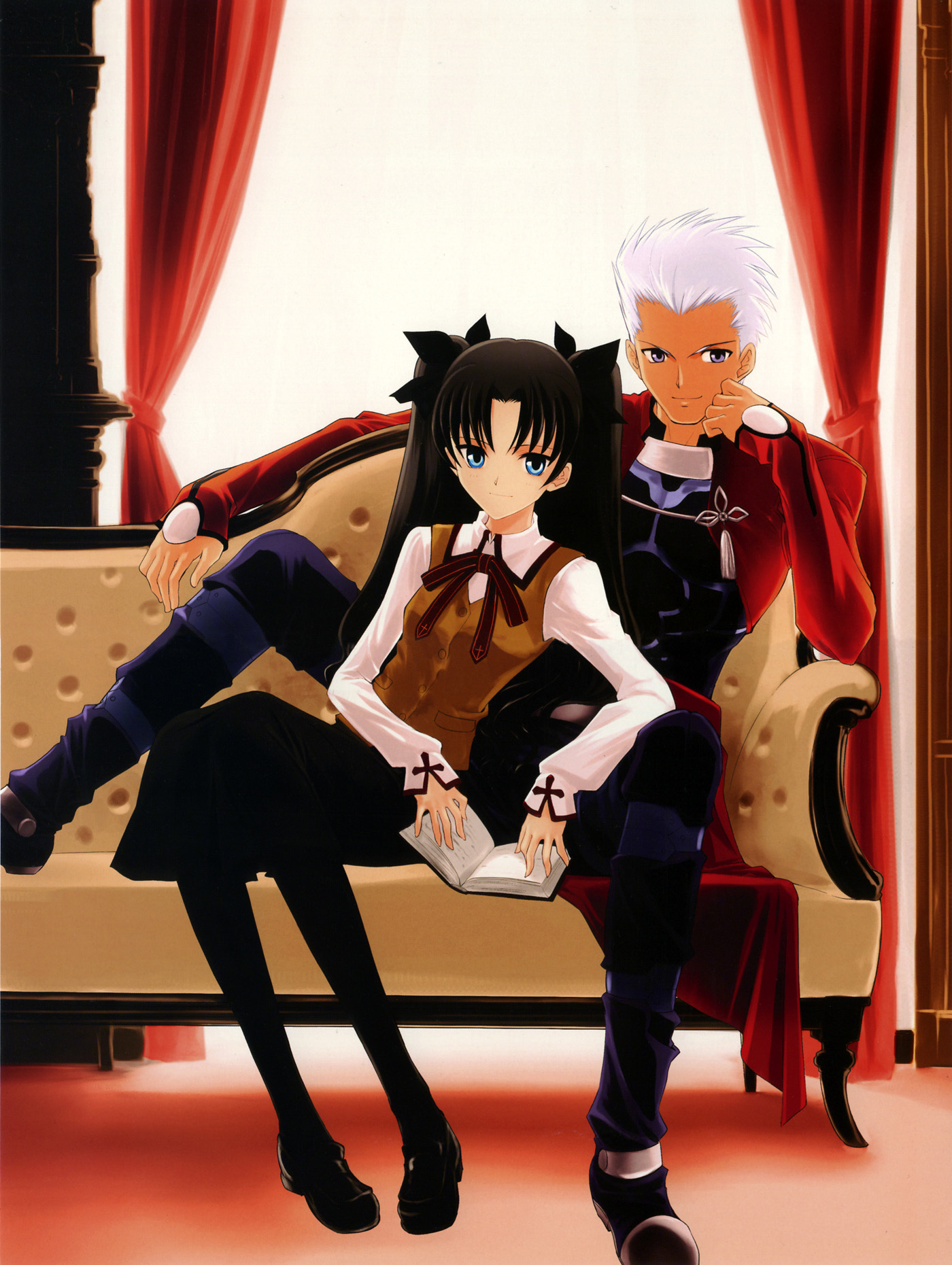 The Big ImageBoard (TBIB) - 1boy 1girl archer (fate) black hair blue ...