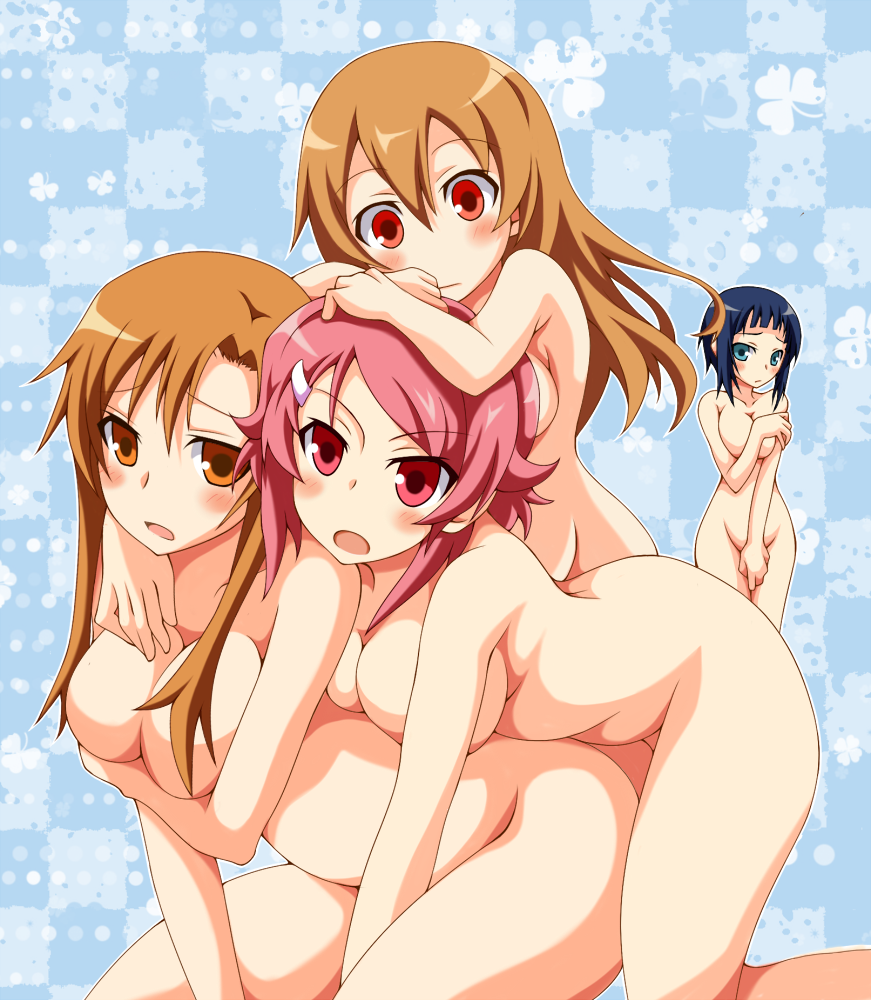 (supergatchi) kirigaya_suguha lisbeth multiple_girls nude pink_hair pixiv_m...