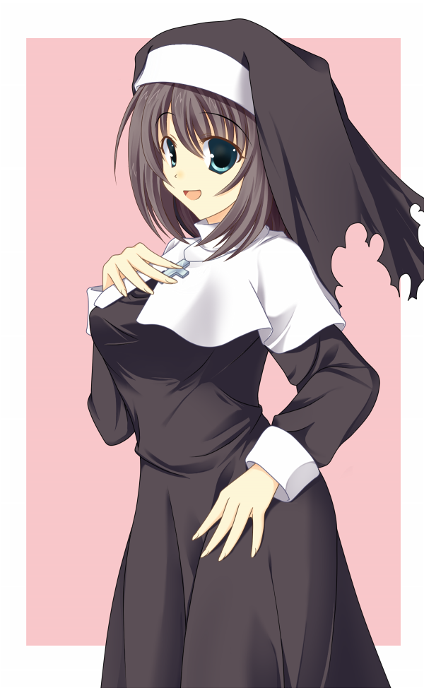 The Big Imageboard Tbib 1girl Artist Request Blue Eyes Brown Hair Merukava Nun Original Solo