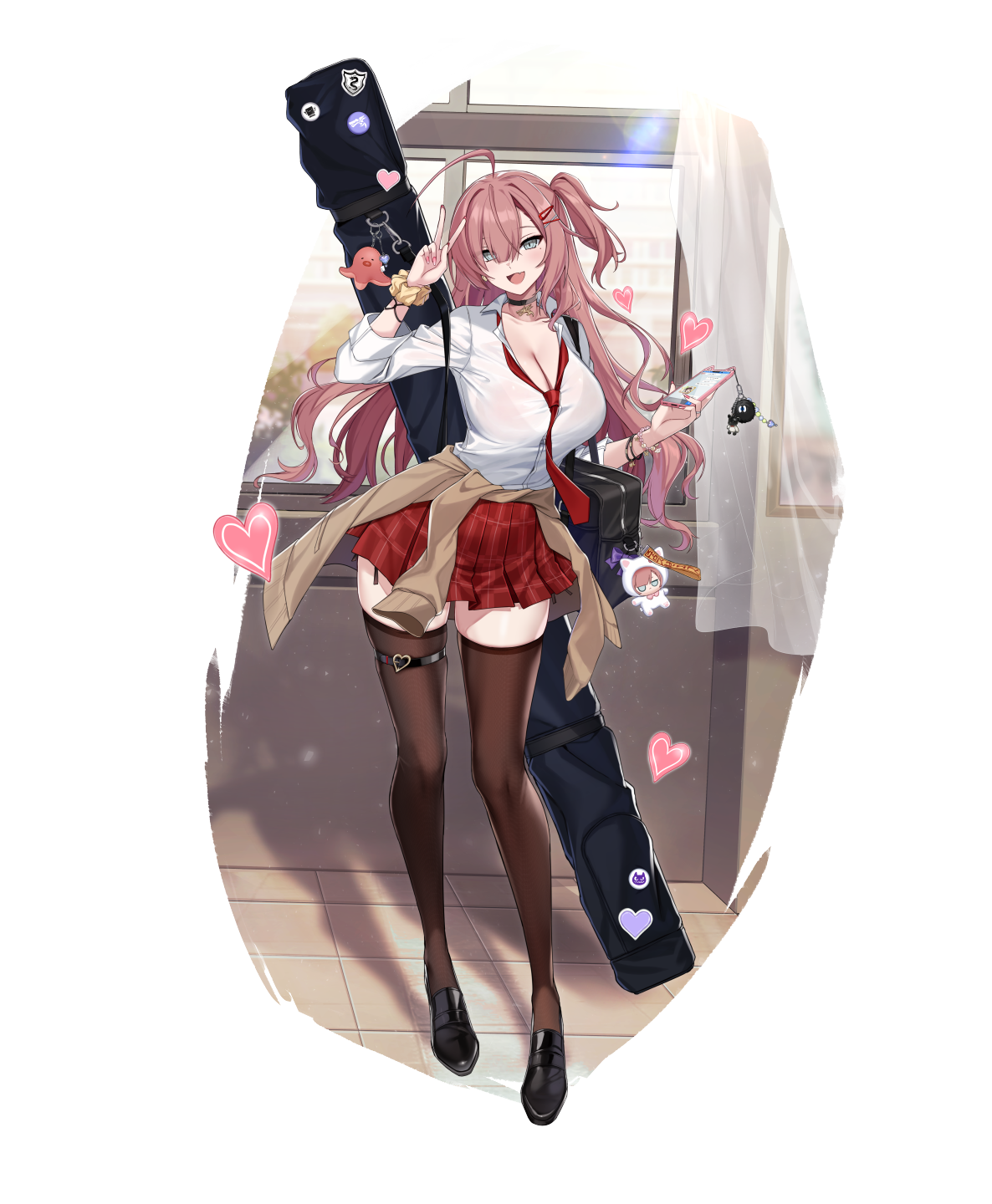 The Big ImageBoard (TBIB) 1girl d ahoge alpha transparency bag black