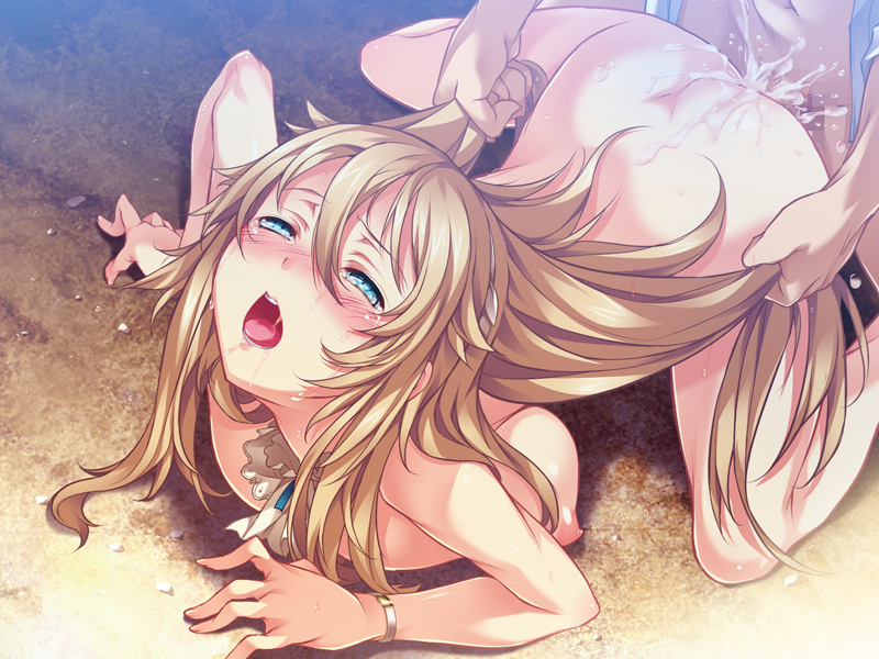 doggystyle ejaculation game_cg hair_pull large_breasts legs long_hair looki...