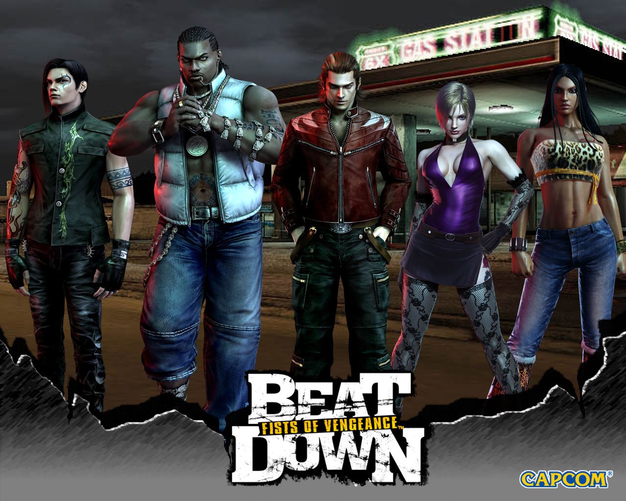 Capcom Aaron The Big ImageBoard (TBIB) - 2girls 3boys aaron beat down fists of ...