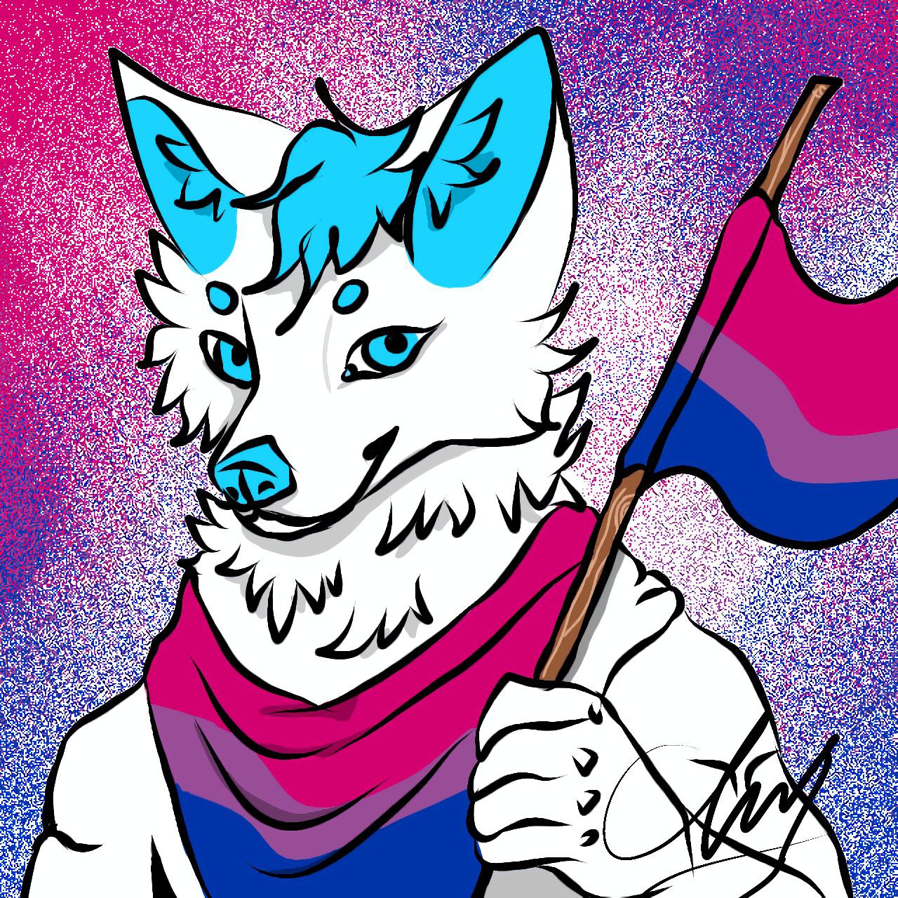 The Big ImageBoard (TBIB) - anthro arctic fox bandanna bisexual pride ...
