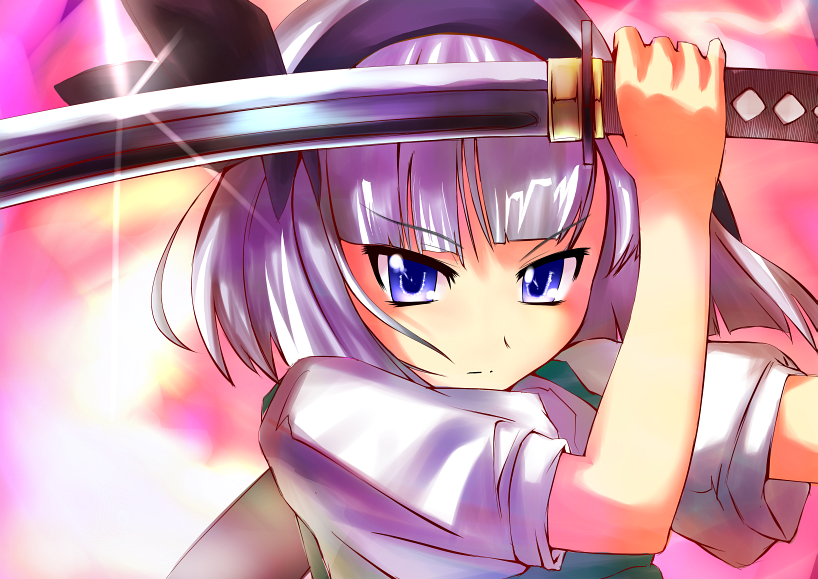 The Big Imageboard Tbib Bad Id Bad Pixiv Id Blue Eyes Katana 