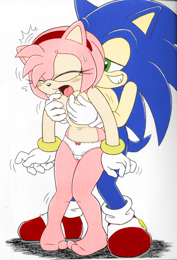 amy_rose breast_grab breasts cameltoe colored crying embarrassed grabbing g...