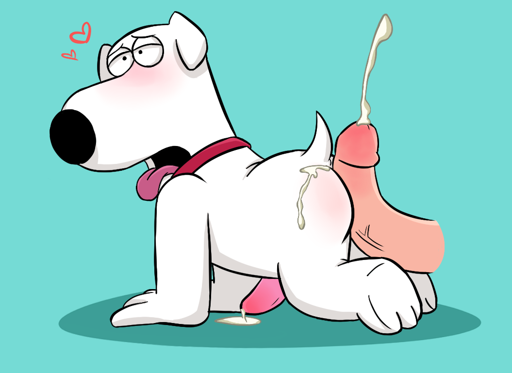 <3 all_fours anthro blue_background blush brian_griffin canine colla...