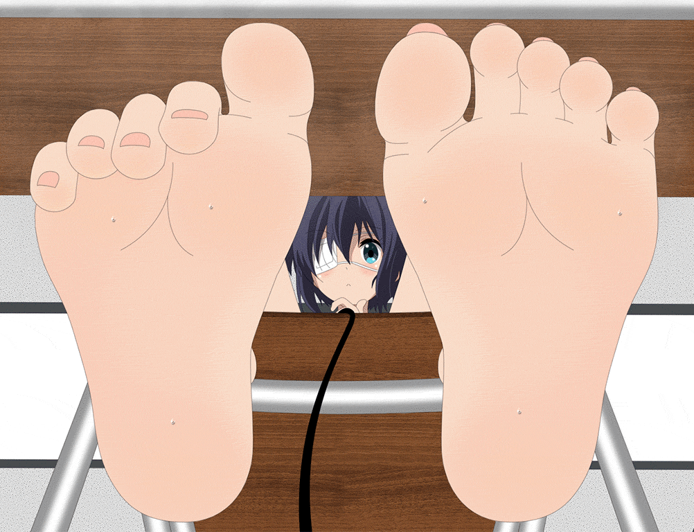 Anime footjob standing on