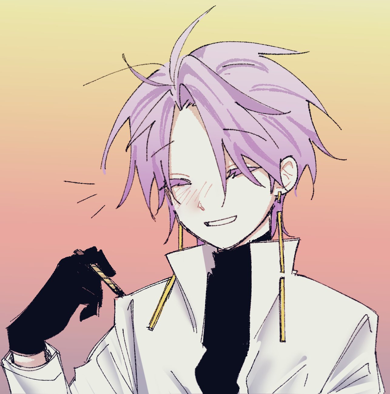 The Big ImageBoard (TBIB) - 1boy black gloves black sweater cigarette ...