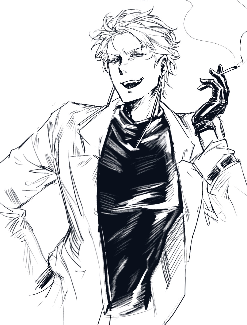 The Big ImageBoard (TBIB) - 1boy chinese commentary cigarette ...