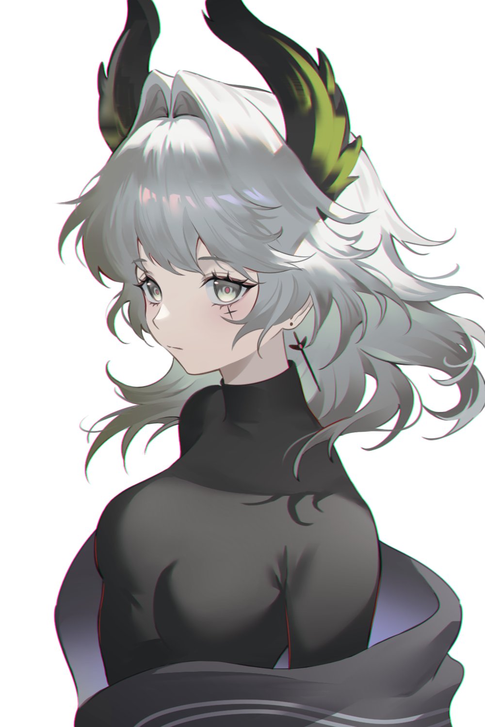 The Big ImageBoard (TBIB) - 1girl arknights black shirt breasts cross ...