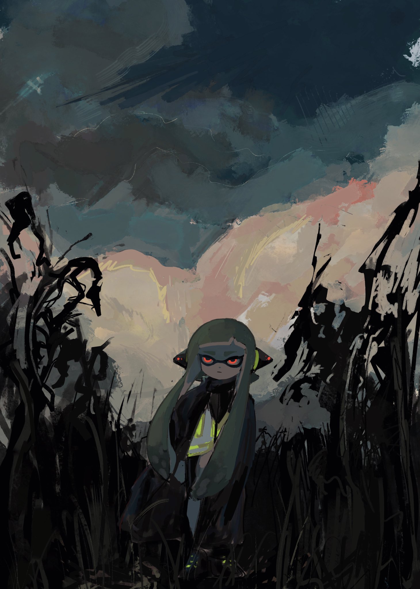 Deviantart Dark Inkling The Big ImageBoard (TBIB) - 1girl dark expressionless headphones ...