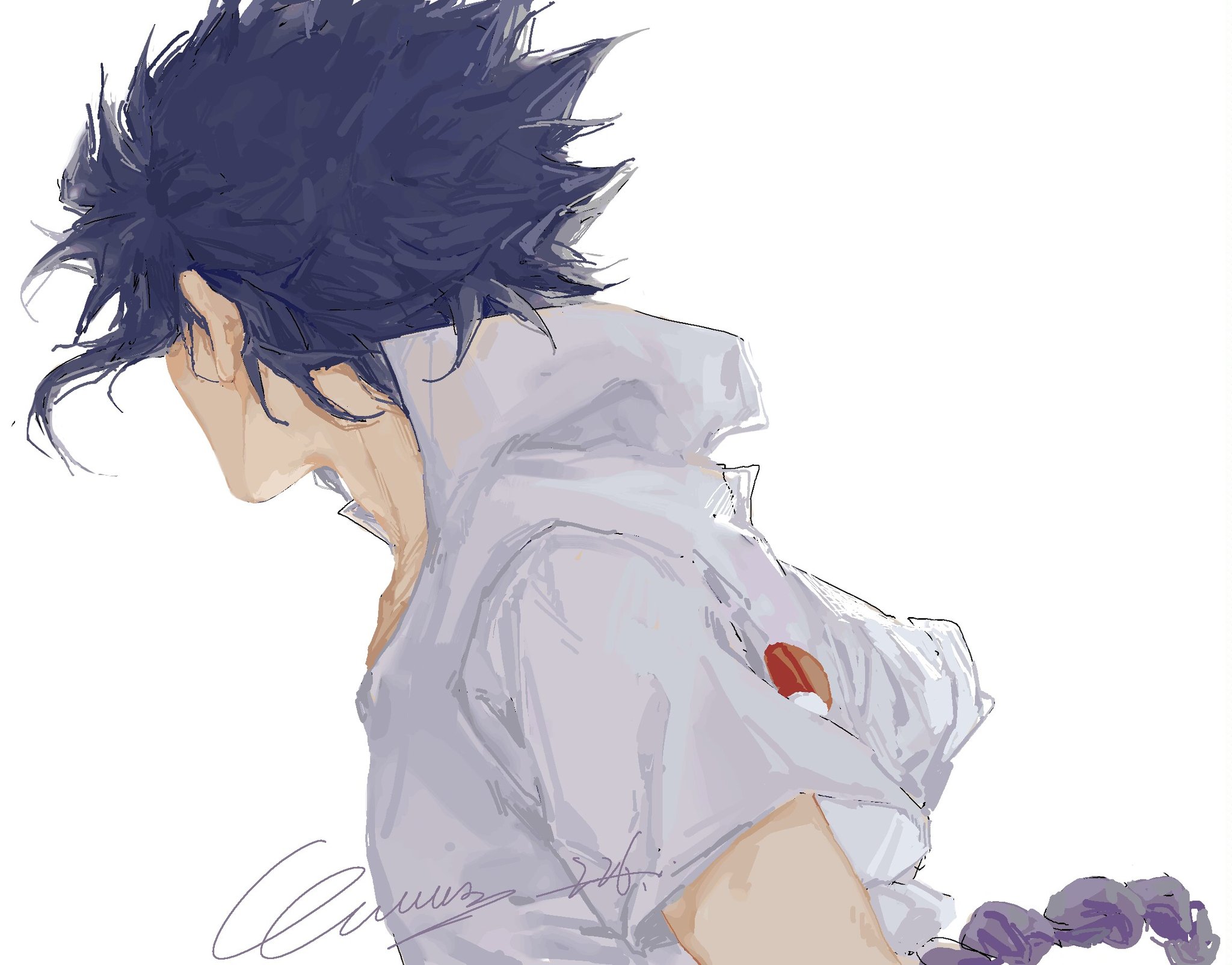 Sasuke Floating The Big ImageBoard (TBIB) - 1boy black hair commentary floating hair ...