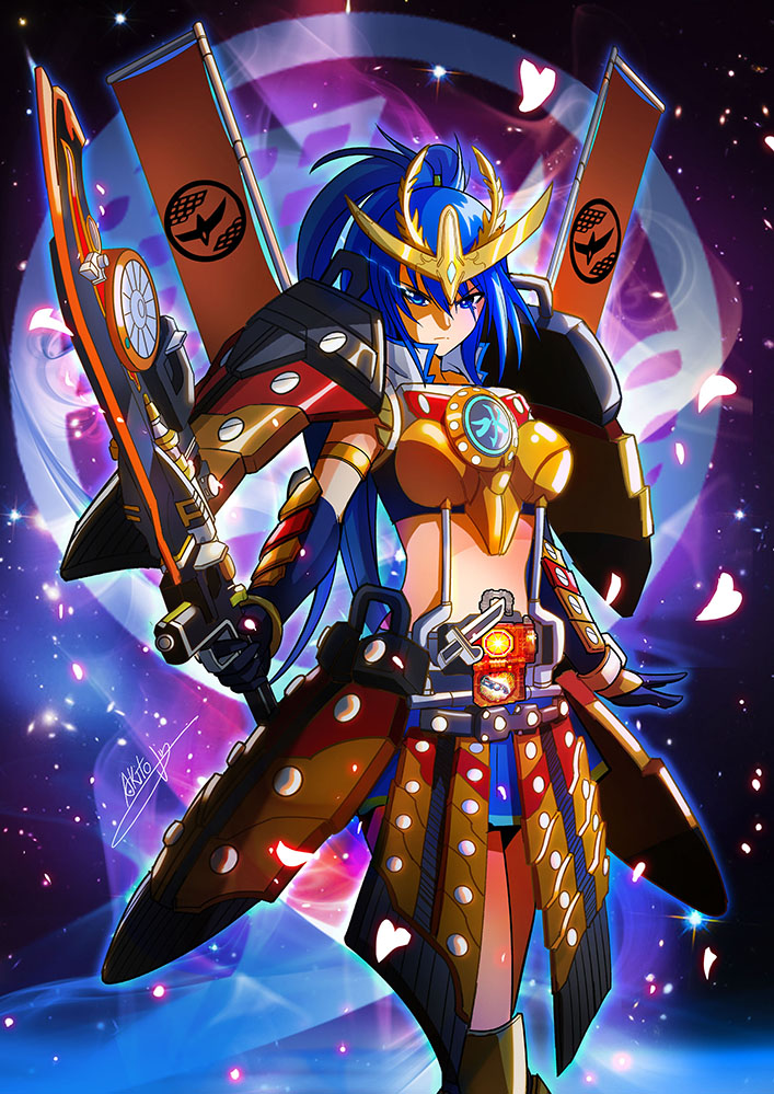 The Big ImageBoard (TBIB) - akito jin armor banner belt blue eyes blue ...