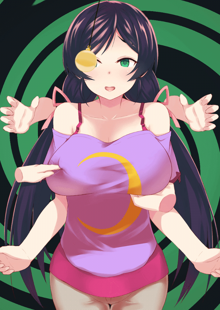 animated animated_gif breast_press breasts caress green_eyes huge_breasts h...