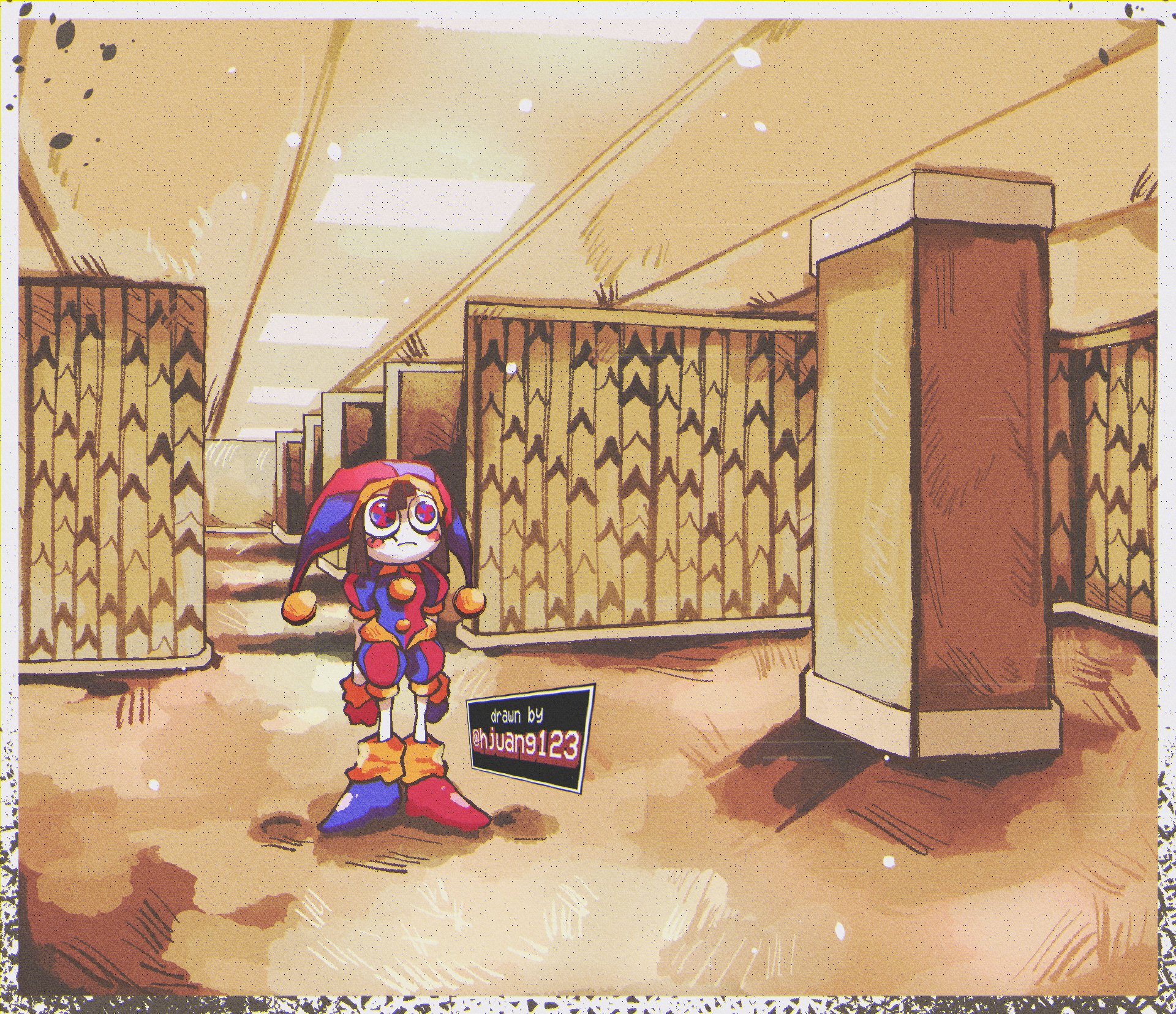 The Big ImageBoard (TBIB) 1girl artist name asymmetrical gloves backrooms (creepypasta) blue