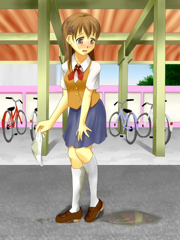 Pee tattoo girl school