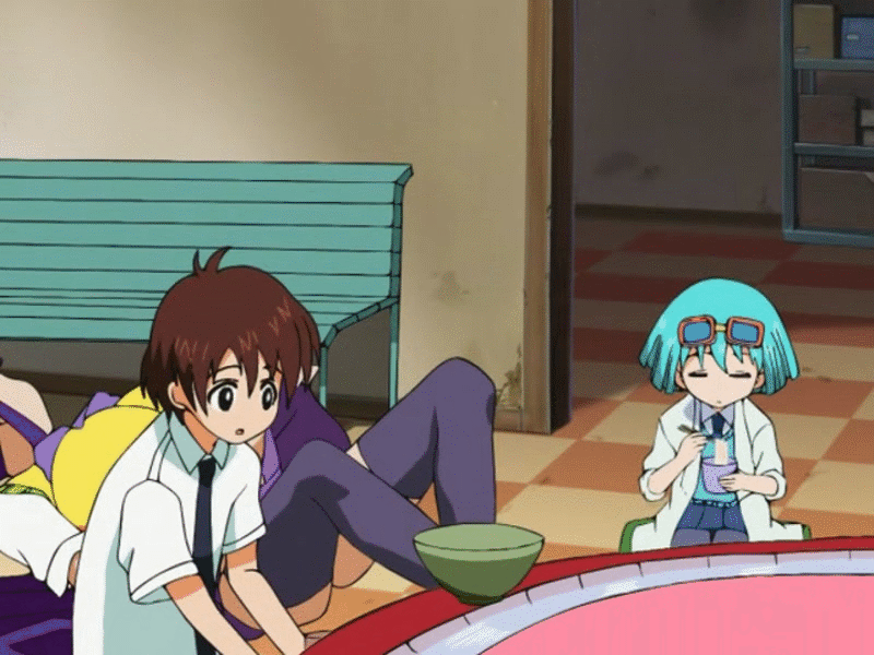 animated animated_gif blue_hair bouncing_breasts breasts brown_hair eiken g...