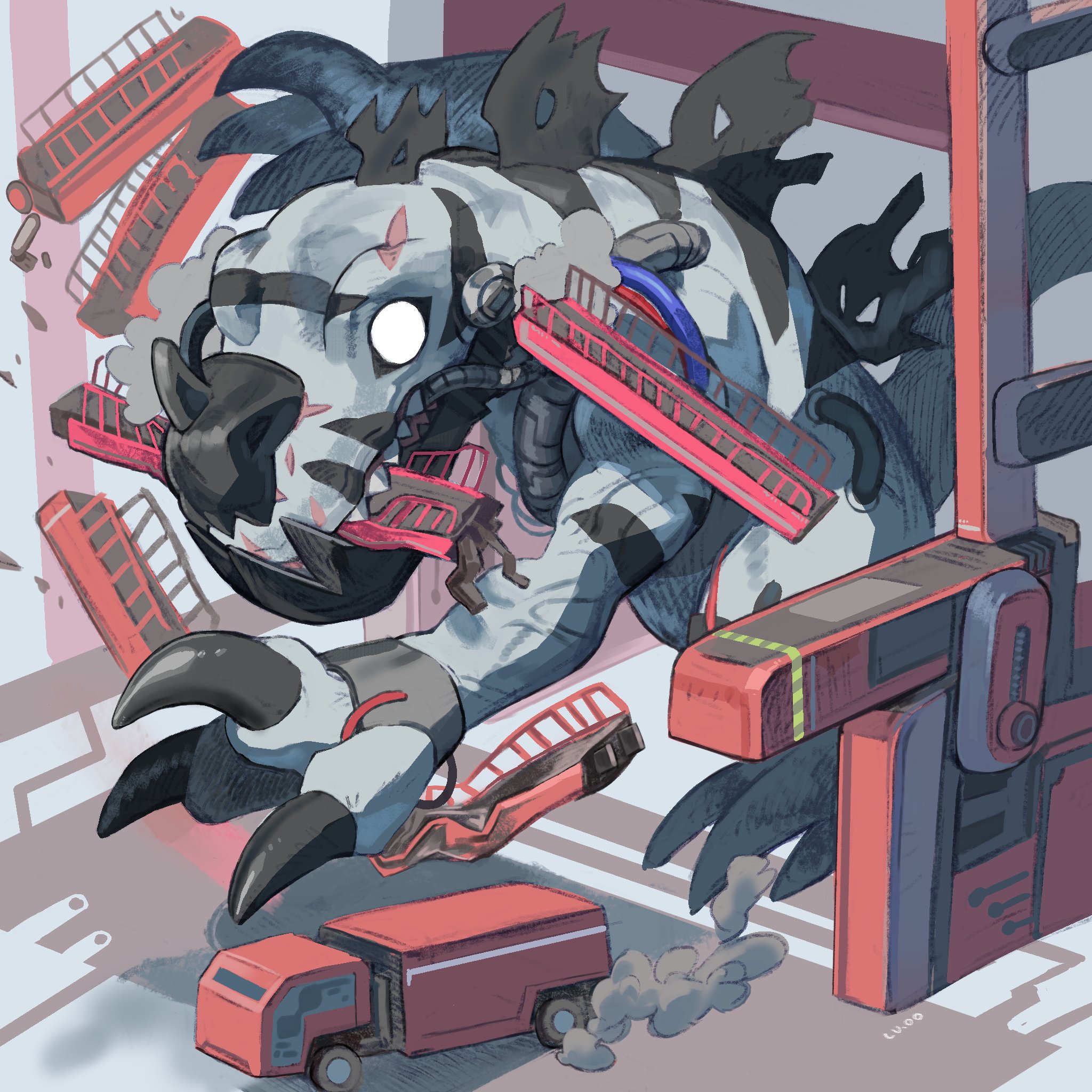 The Big ImageBoard (TBIB) - blank eyes broken cable car claws cyborg ...