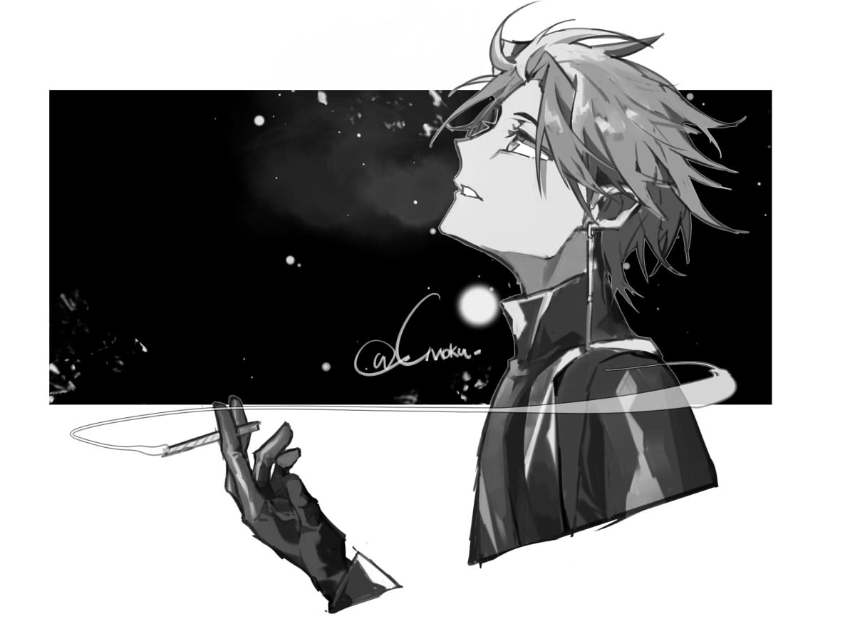 The Big ImageBoard (TBIB) - 1boy artist name cigarette cmoku cropped ...